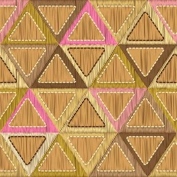 Vector seamless pattern of embroidered rhombuses Illustrazione stock