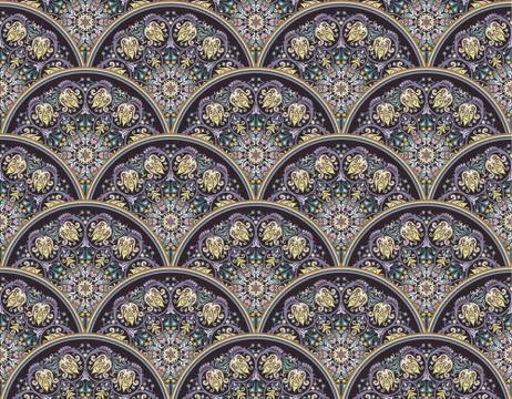 Vector seamless pattern. Ethnic nature background Stock Illustration