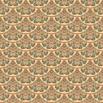 Vector seamless pattern. Ethnic nature background Stock Illustration