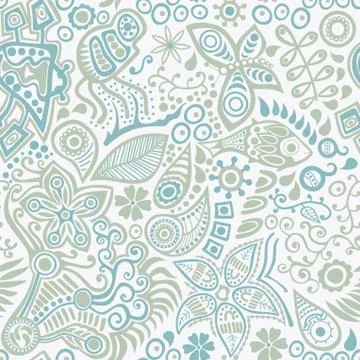 Vector seamless pattern with ethnic ornament Illustrazione stock