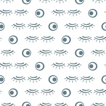 Vector seamless pattern with eyelashes. Makeup Stock Illustration