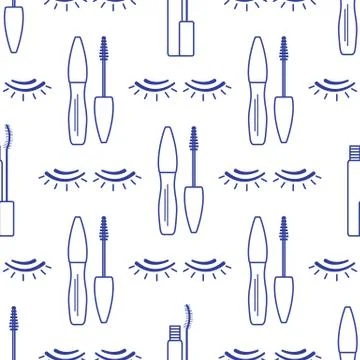 Vector seamless pattern with eyelashes. Makeup Illustrazione stock