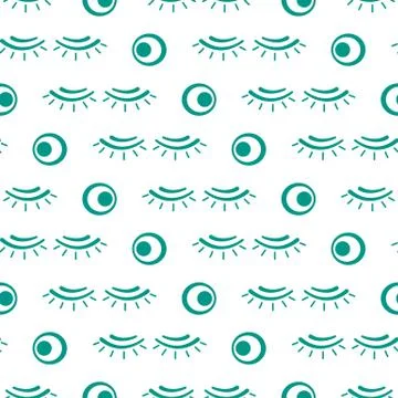 Vector seamless pattern with eyelashes. Makeup Stock Illustration