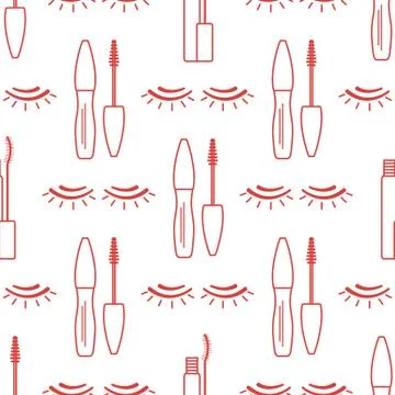 Vector seamless pattern with eyelashes. Makeup Illustrazione stock