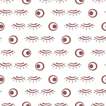 Vector seamless pattern with eyelashes. Makeup Stock Illustration