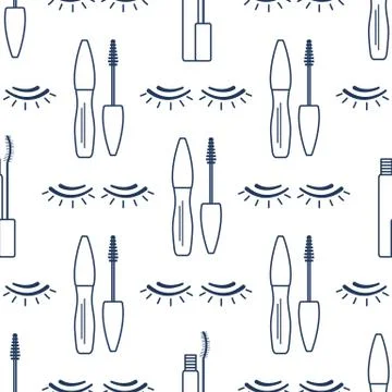 Vector seamless pattern with eyelashes. Makeup Illustrazione stock