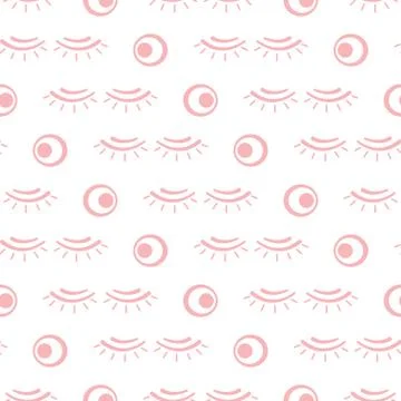 Vector seamless pattern with eyelashes. Makeup Stock Illustration