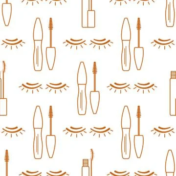 Vector seamless pattern with eyelashes. Makeup Stock Illustration