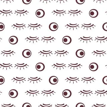 Vector seamless pattern with eyelashes. Makeup Stock Illustration