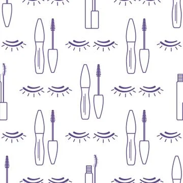 Vector seamless pattern with eyelashes. Makeup Illustrazione stock