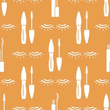 Vector seamless pattern with eyelashes. Makeup Illustrazione stock