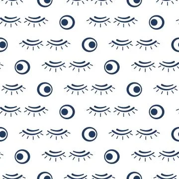 Vector seamless pattern with eyelashes. Makeup Illustrazione stock