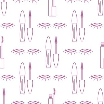 Vector seamless pattern with eyelashes. Makeup Illustrazione stock