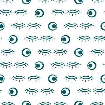Vector seamless pattern with eyelashes. Makeup Stock Illustration