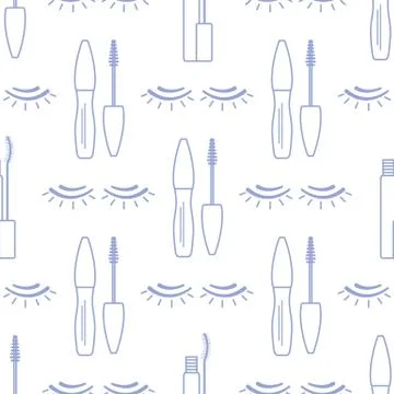 Vector seamless pattern with eyelashes. Makeup Stock Illustration