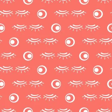 Vector seamless pattern with eyelashes. Makeup Stock Illustration