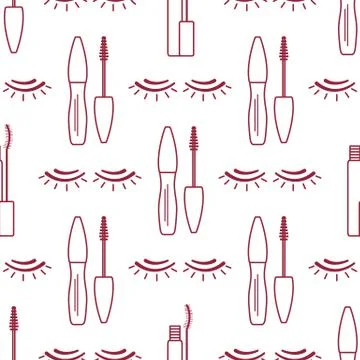 Vector seamless pattern with eyelashes. Makeup Illustrazione stock