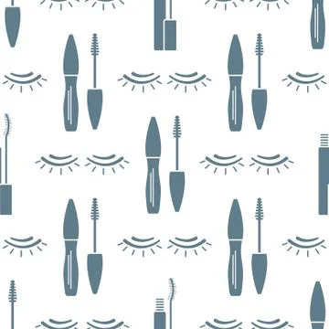 Vector seamless pattern with eyelashes. Makeup Illustrazione stock