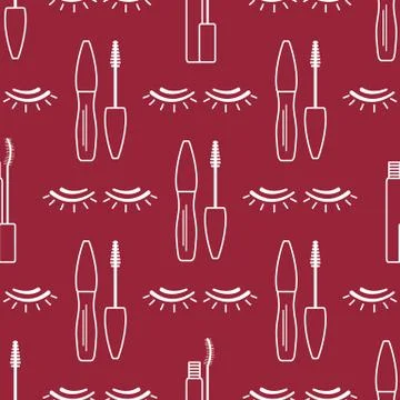 Vector seamless pattern with eyelashes. Makeup Stock Illustration