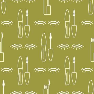 Vector seamless pattern with eyelashes. Makeup Illustrazione stock