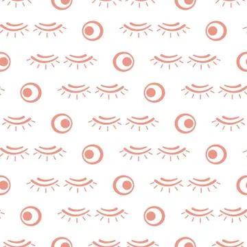 Vector seamless pattern with eyelashes. Makeup Illustrazione stock