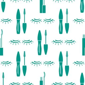 Vector seamless pattern with eyelashes. Makeup Illustrazione stock