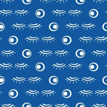 Vector seamless pattern with eyelashes. Makeup Stock Illustration
