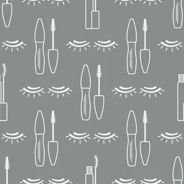 Vector seamless pattern with eyelashes. Makeup Illustrazione stock