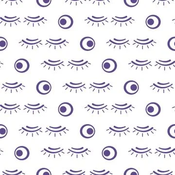 Vector seamless pattern with eyelashes. Makeup Stock Illustration