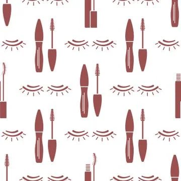 Vector seamless pattern with eyelashes. Makeup Illustrazione stock