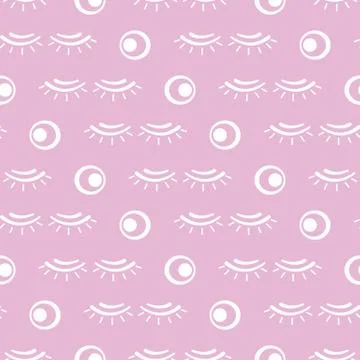 Vector seamless pattern with eyelashes. Makeup Stock Illustration