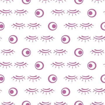 Vector seamless pattern with eyelashes. Makeup Illustrazione stock