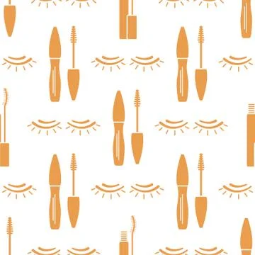 Vector seamless pattern with eyelashes. Makeup Illustrazione stock