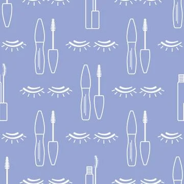 Vector seamless pattern with eyelashes. Makeup Illustrazione stock