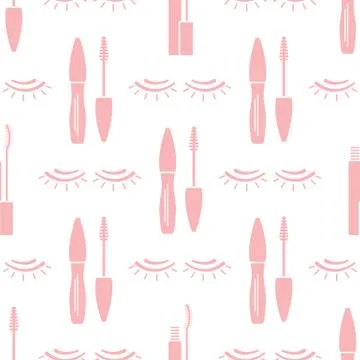 Vector seamless pattern with eyelashes. Makeup Illustrazione stock