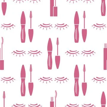 Vector seamless pattern with eyelashes. Makeup Illustrazione stock
