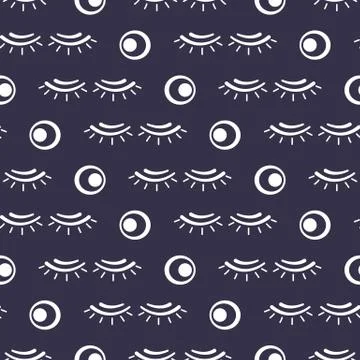 Vector seamless pattern with eyelashes. Makeup Illustrazione stock