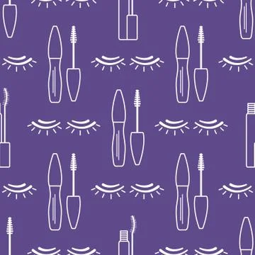 Vector seamless pattern with eyelashes. Makeup Illustrazione stock