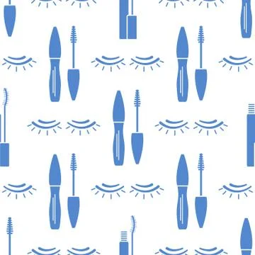 Vector seamless pattern with eyelashes. Makeup Illustrazione stock