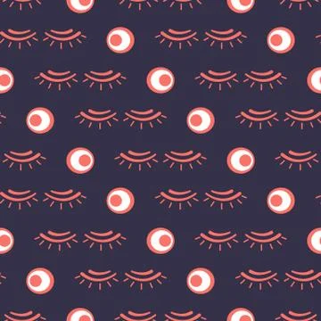 Vector seamless pattern with eyelashes. Makeup Illustrazione stock