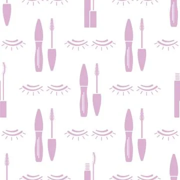 Vector seamless pattern with eyelashes. Makeup Illustrazione stock
