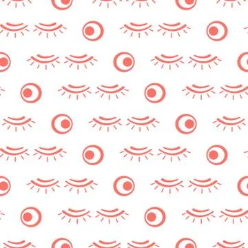 Vector seamless pattern with eyelashes. Makeup Illustrazione stock