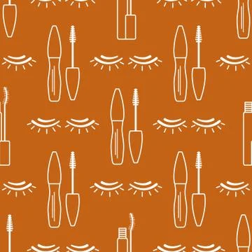 Vector seamless pattern with eyelashes. Makeup Illustrazione stock