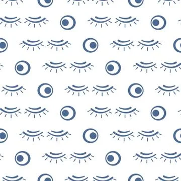 Vector seamless pattern with eyelashes. Makeup Stock Illustration