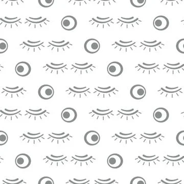 Vector seamless pattern with eyelashes. Makeup Illustrazione stock