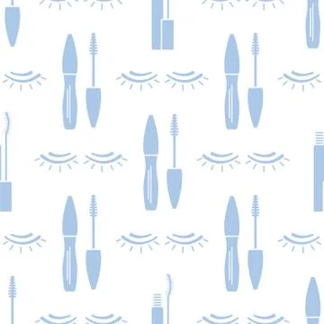 Vector seamless pattern with eyelashes. Makeup Stock Illustration