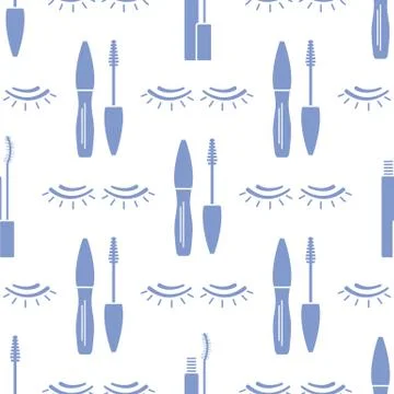 Vector seamless pattern with eyelashes. Makeup Illustrazione stock