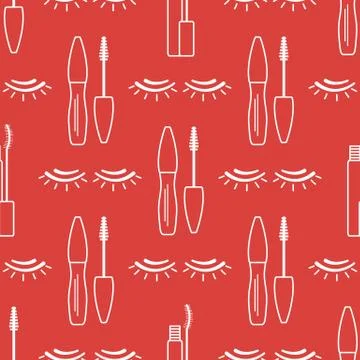 Vector seamless pattern with eyelashes. Makeup Illustrazione stock