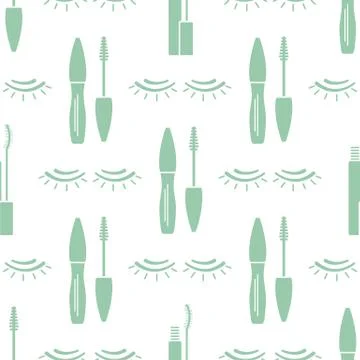Vector seamless pattern with eyelashes. Makeup Illustrazione stock