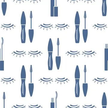 Vector seamless pattern with eyelashes. Makeup Illustrazione stock